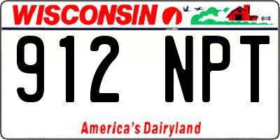 WI license plate 912NPT