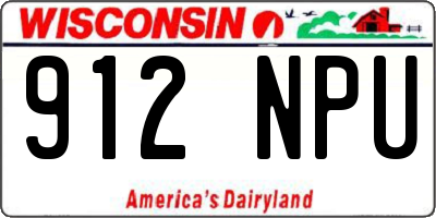 WI license plate 912NPU