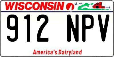WI license plate 912NPV