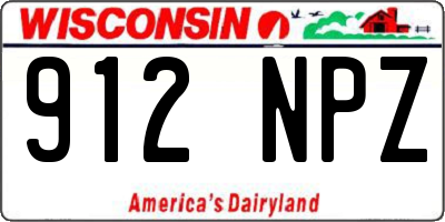 WI license plate 912NPZ