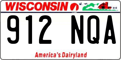 WI license plate 912NQA
