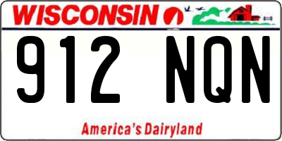 WI license plate 912NQN