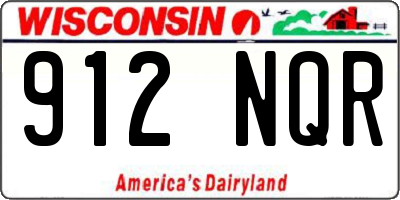 WI license plate 912NQR
