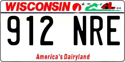 WI license plate 912NRE