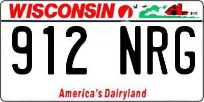 WI license plate 912NRG