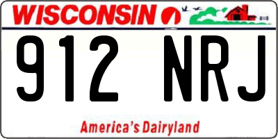 WI license plate 912NRJ