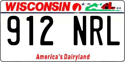 WI license plate 912NRL