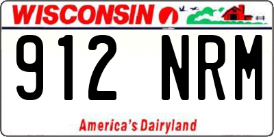 WI license plate 912NRM