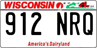 WI license plate 912NRQ