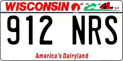 WI license plate 912NRS
