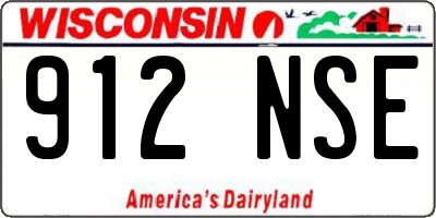 WI license plate 912NSE