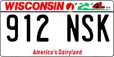 WI license plate 912NSK