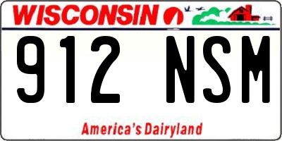 WI license plate 912NSM