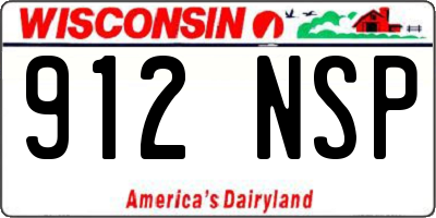 WI license plate 912NSP