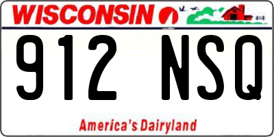 WI license plate 912NSQ