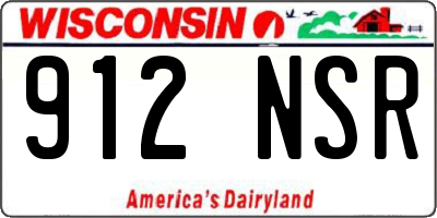 WI license plate 912NSR
