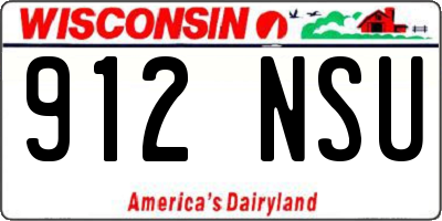 WI license plate 912NSU