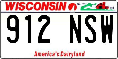 WI license plate 912NSW