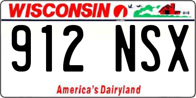 WI license plate 912NSX