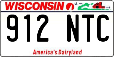 WI license plate 912NTC