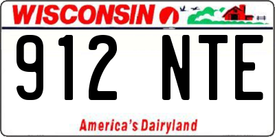 WI license plate 912NTE
