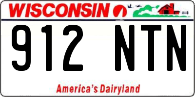 WI license plate 912NTN