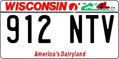 WI license plate 912NTV