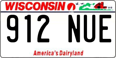 WI license plate 912NUE