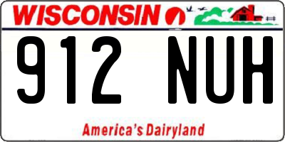 WI license plate 912NUH