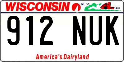WI license plate 912NUK