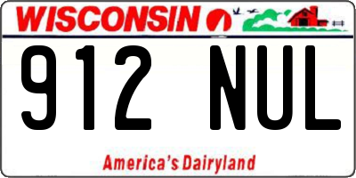 WI license plate 912NUL