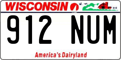WI license plate 912NUM