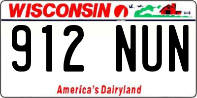 WI license plate 912NUN