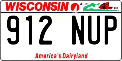 WI license plate 912NUP