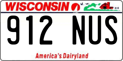 WI license plate 912NUS