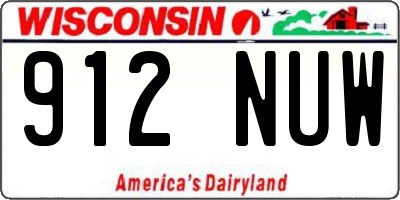 WI license plate 912NUW
