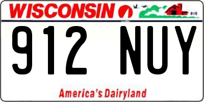 WI license plate 912NUY