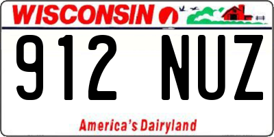 WI license plate 912NUZ