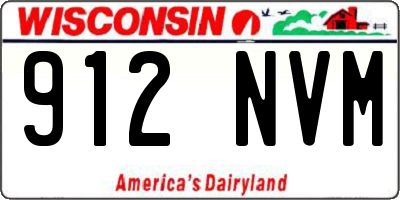 WI license plate 912NVM
