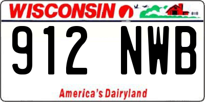 WI license plate 912NWB