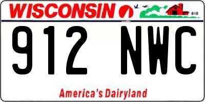 WI license plate 912NWC