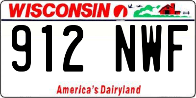WI license plate 912NWF