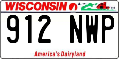 WI license plate 912NWP