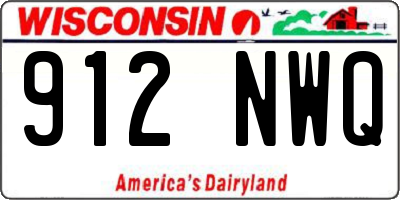 WI license plate 912NWQ