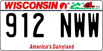 WI license plate 912NWW