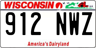 WI license plate 912NWZ