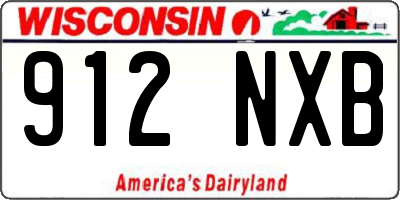 WI license plate 912NXB