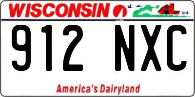 WI license plate 912NXC