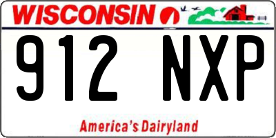 WI license plate 912NXP