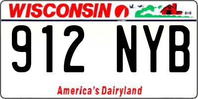WI license plate 912NYB